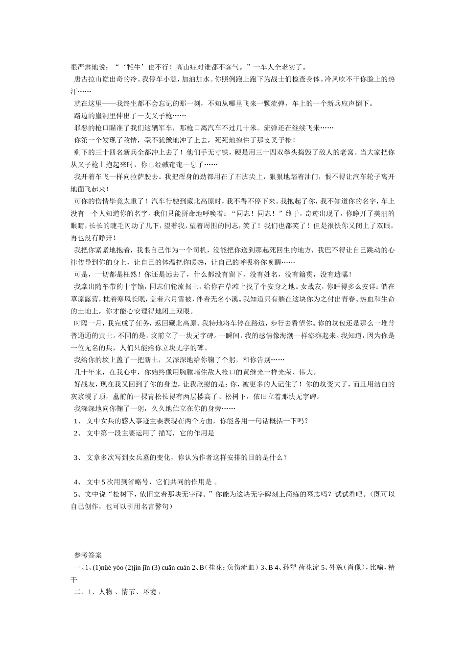 《芦花荡》同步测试5_第2页