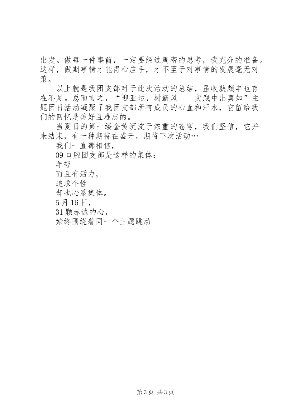 主题团日活动总结_第3页