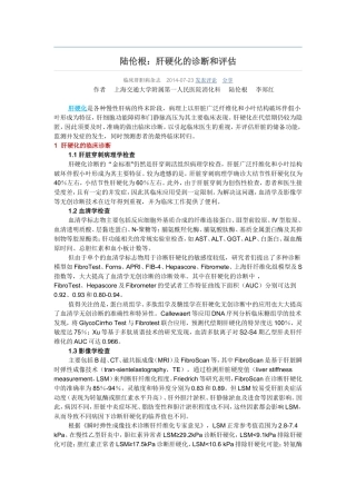 陆伦根：肝硬化的诊断和评估
