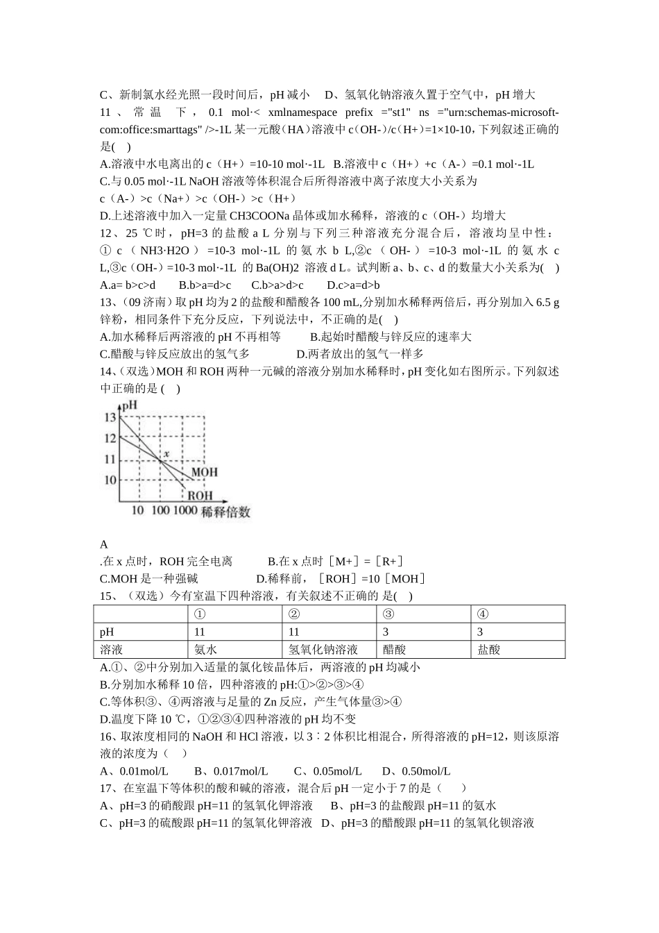水的电离和溶液的酸碱性_第3页