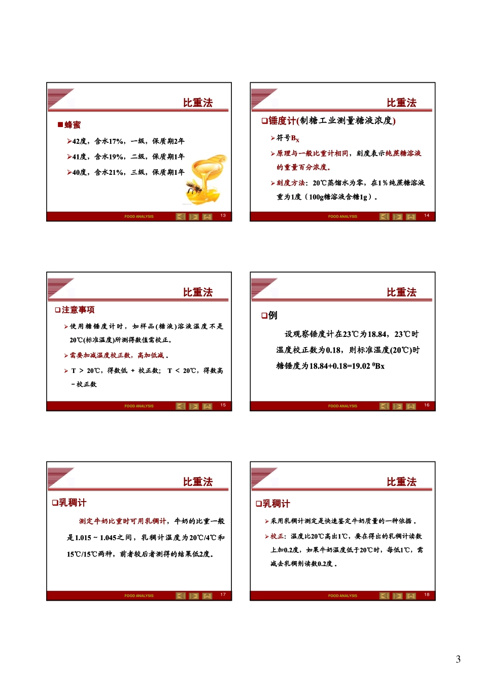 食品分析-比重法和折光法_第3页