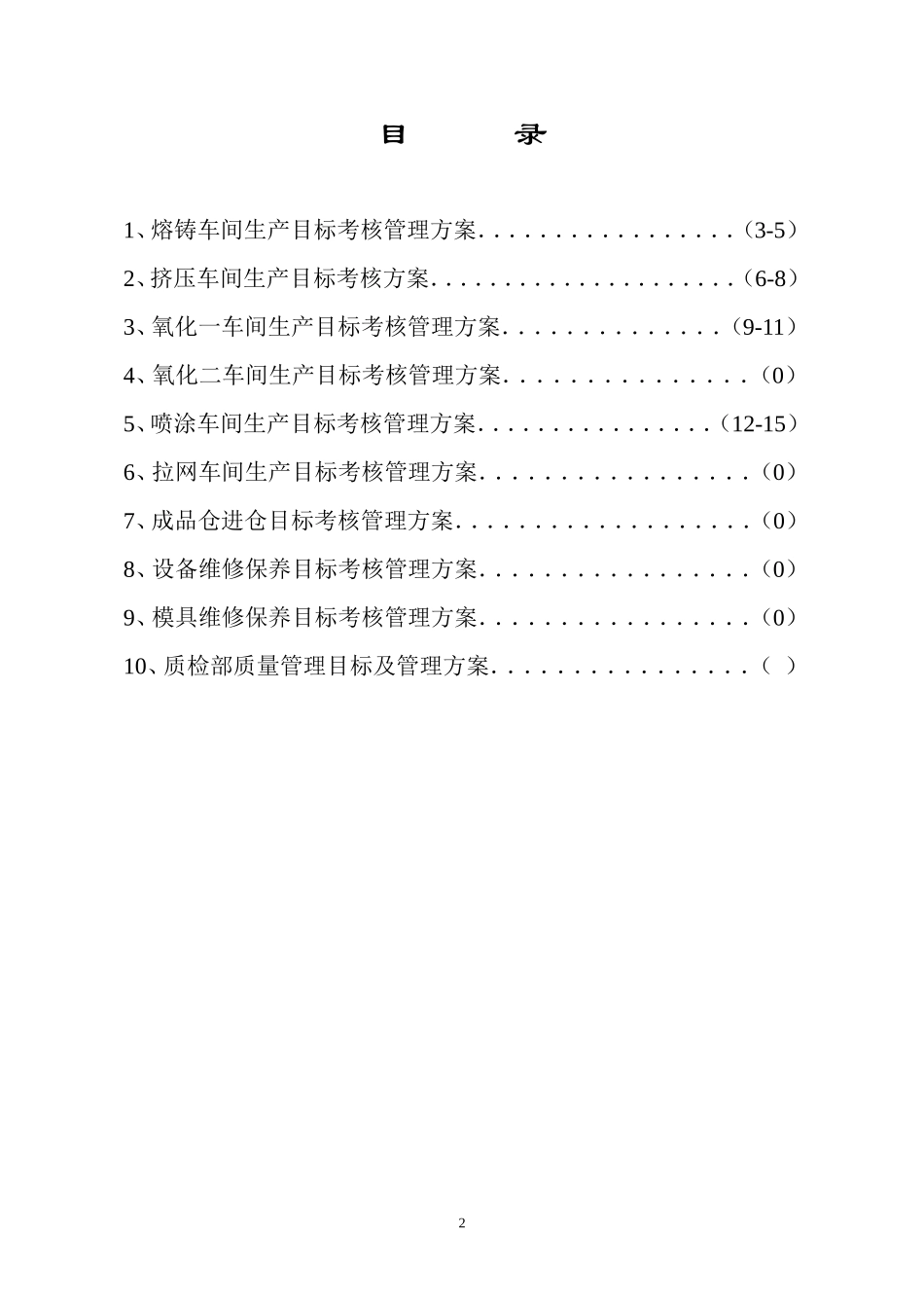 铝型材厂各车间管理目标及工资方案_第2页