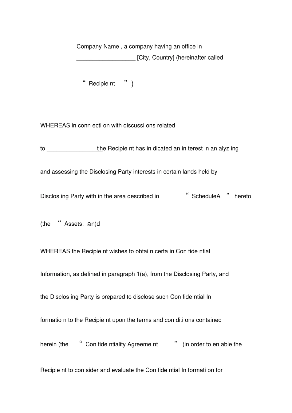 CONFIDENTIALITYAGREEMENT公司股权协议英文版_第2页