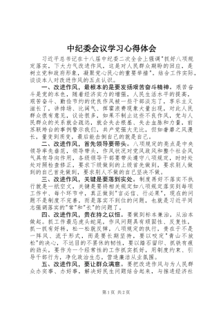中纪委会议学习心得体会