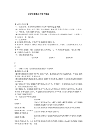 伏安法测电阻的探究实验