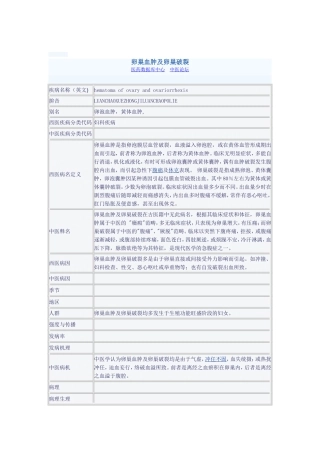 卵巢血肿及卵巢破裂