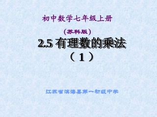 有理数乘法与除法