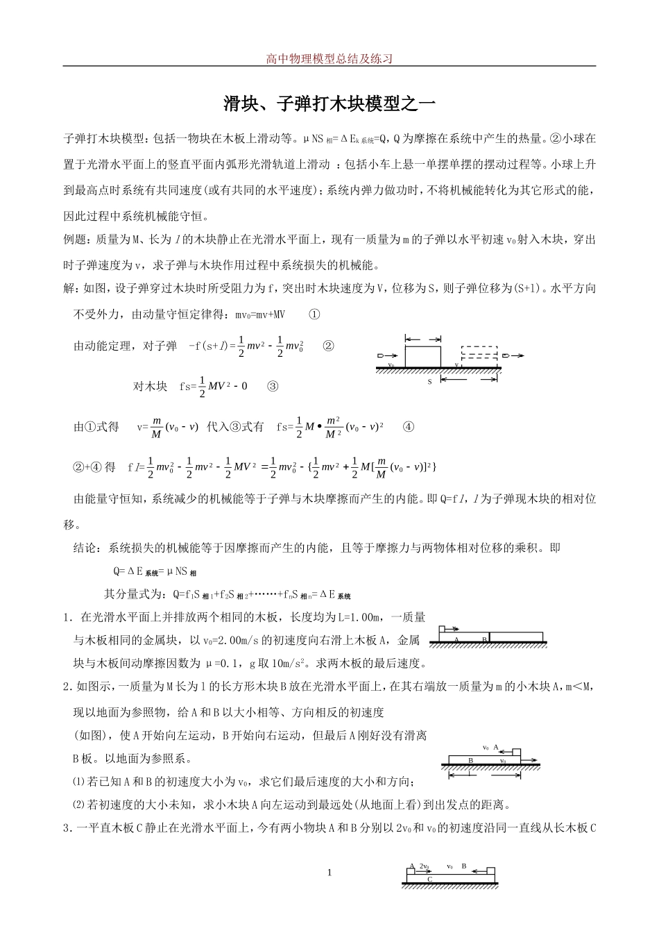 高中物理模型总结_第1页