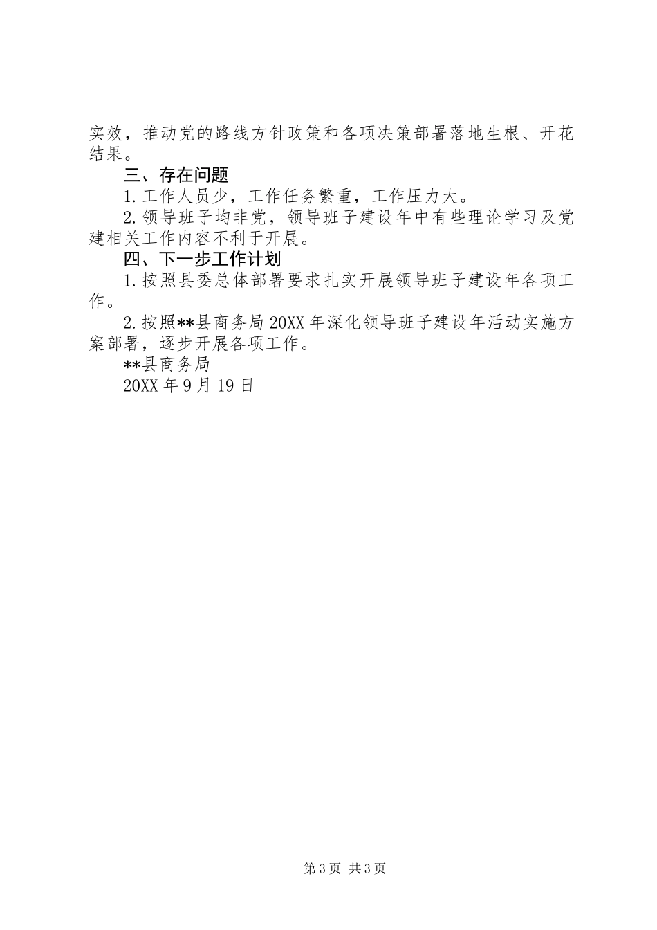 201X年开展深化领导班子建设年活动工作总结_第3页