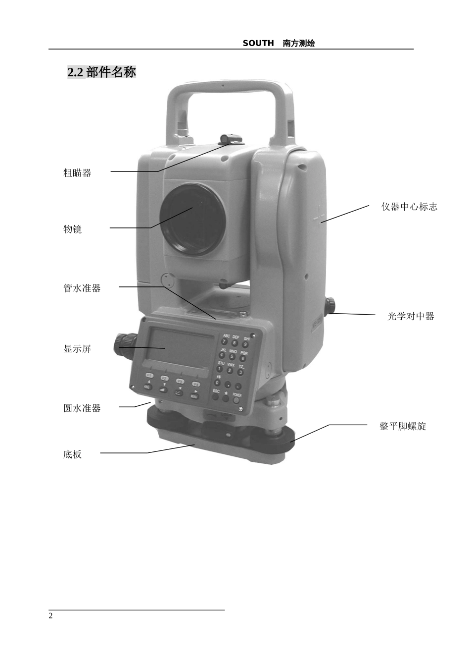 南方全站仪说明书_第2页