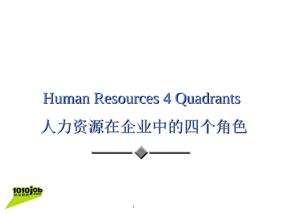 人力资源在企业中的四个角色_第1页