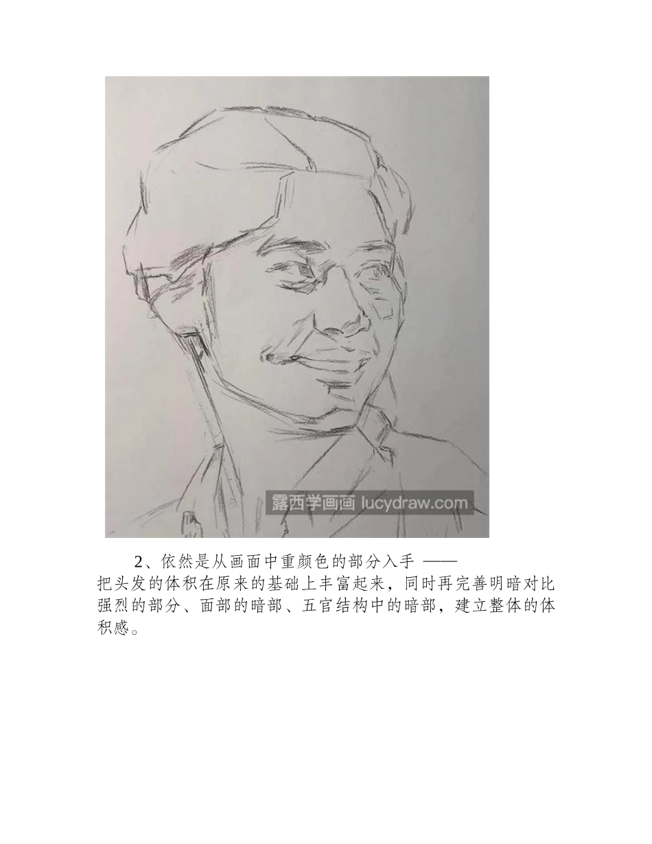 亲切笑容的女青年怎么画_如何画测光人物_素描教程_第2页