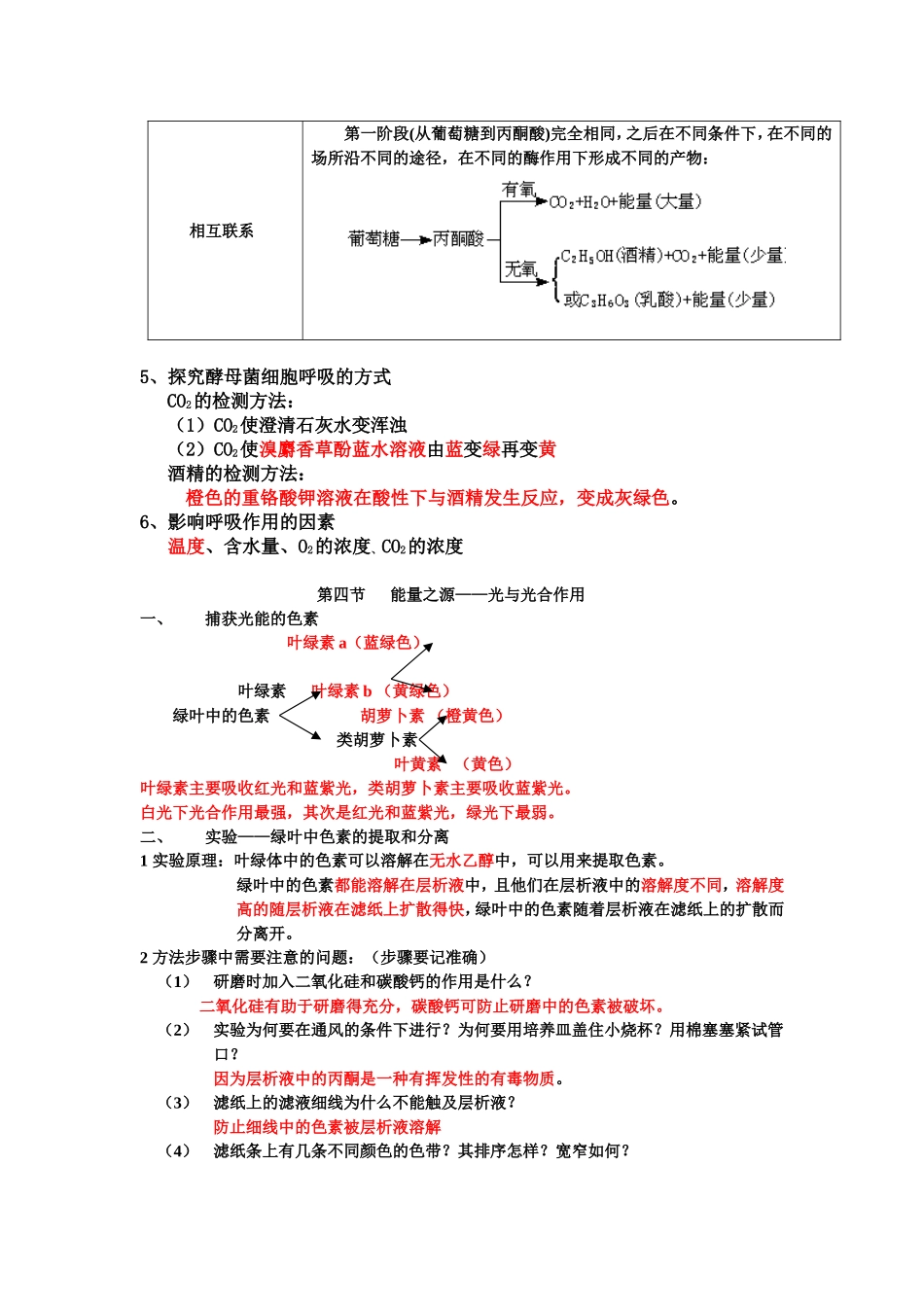 生物必修1第5章知识总结_第3页