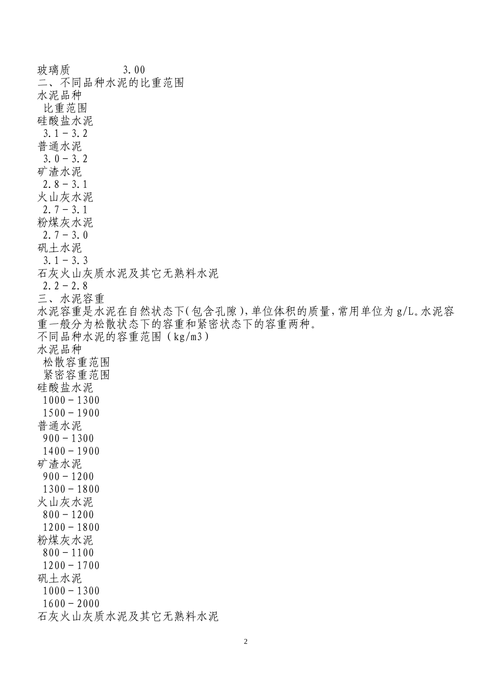 水泥比重和容重_第2页