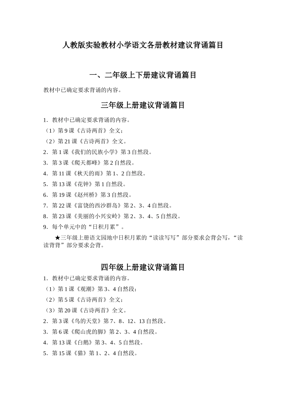 语文背诵篇目_第1页