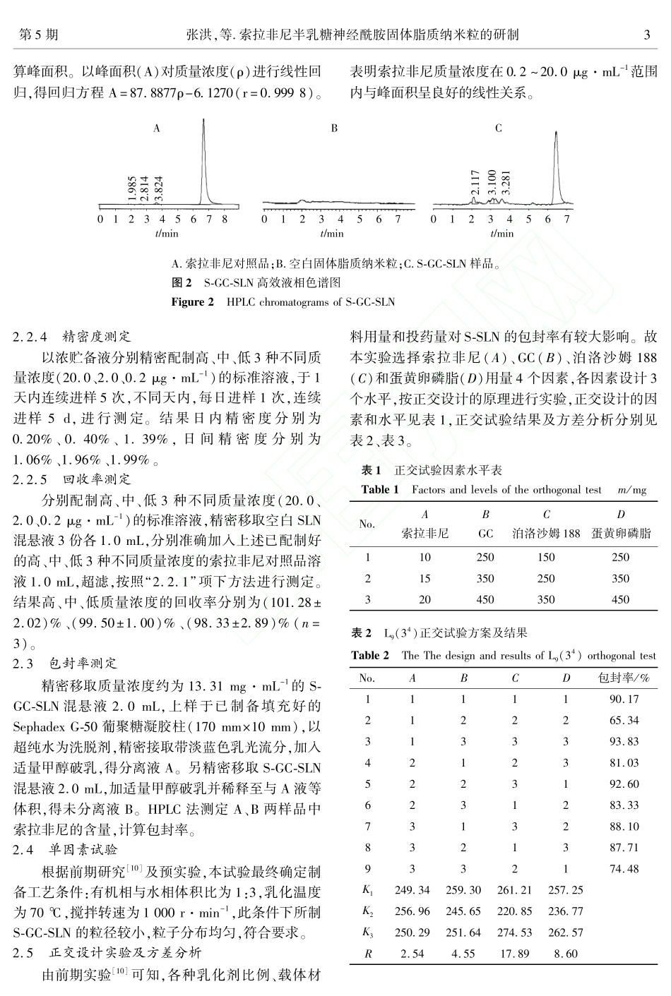索拉非尼半乳糖神经酰胺固体脂质纳米粒的研制_张洪_张福明_第3页