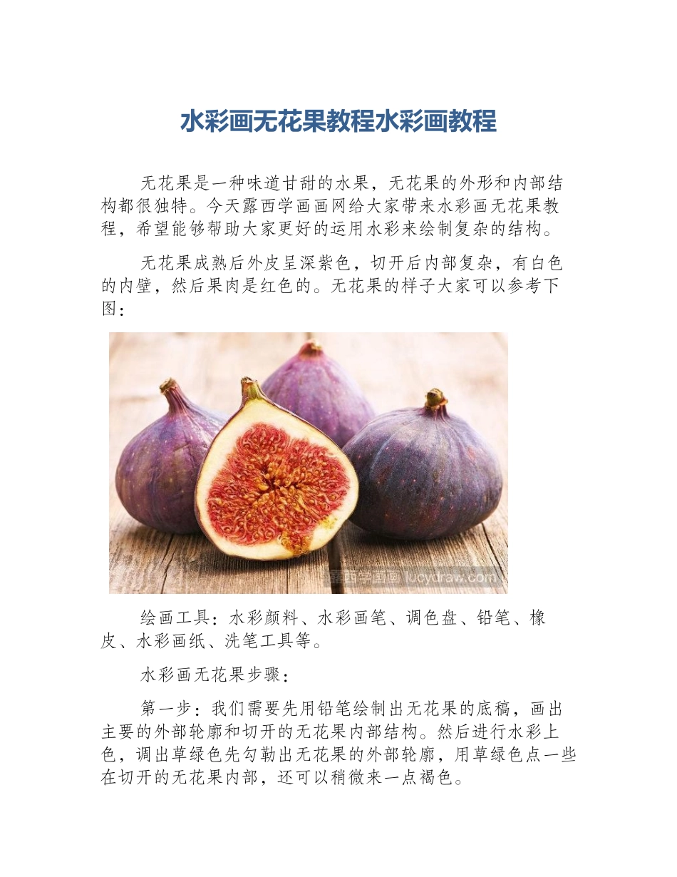 水彩画无花果教程水彩画教程_第1页