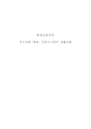 卧中体育艺术2+1实施方案