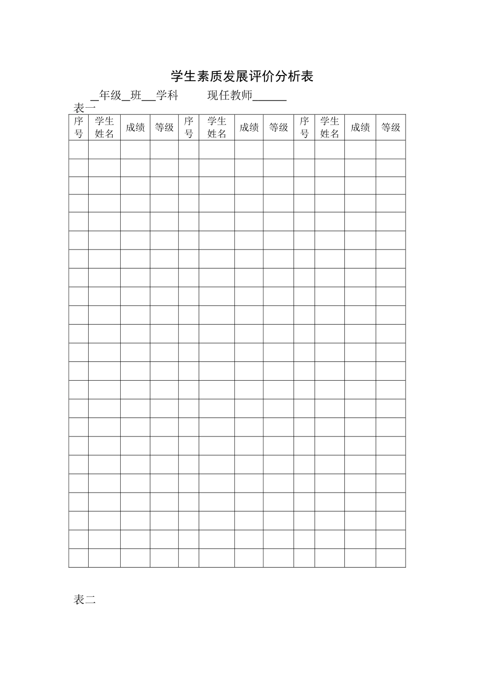 学生素质发展评价分析表 (3)_第1页