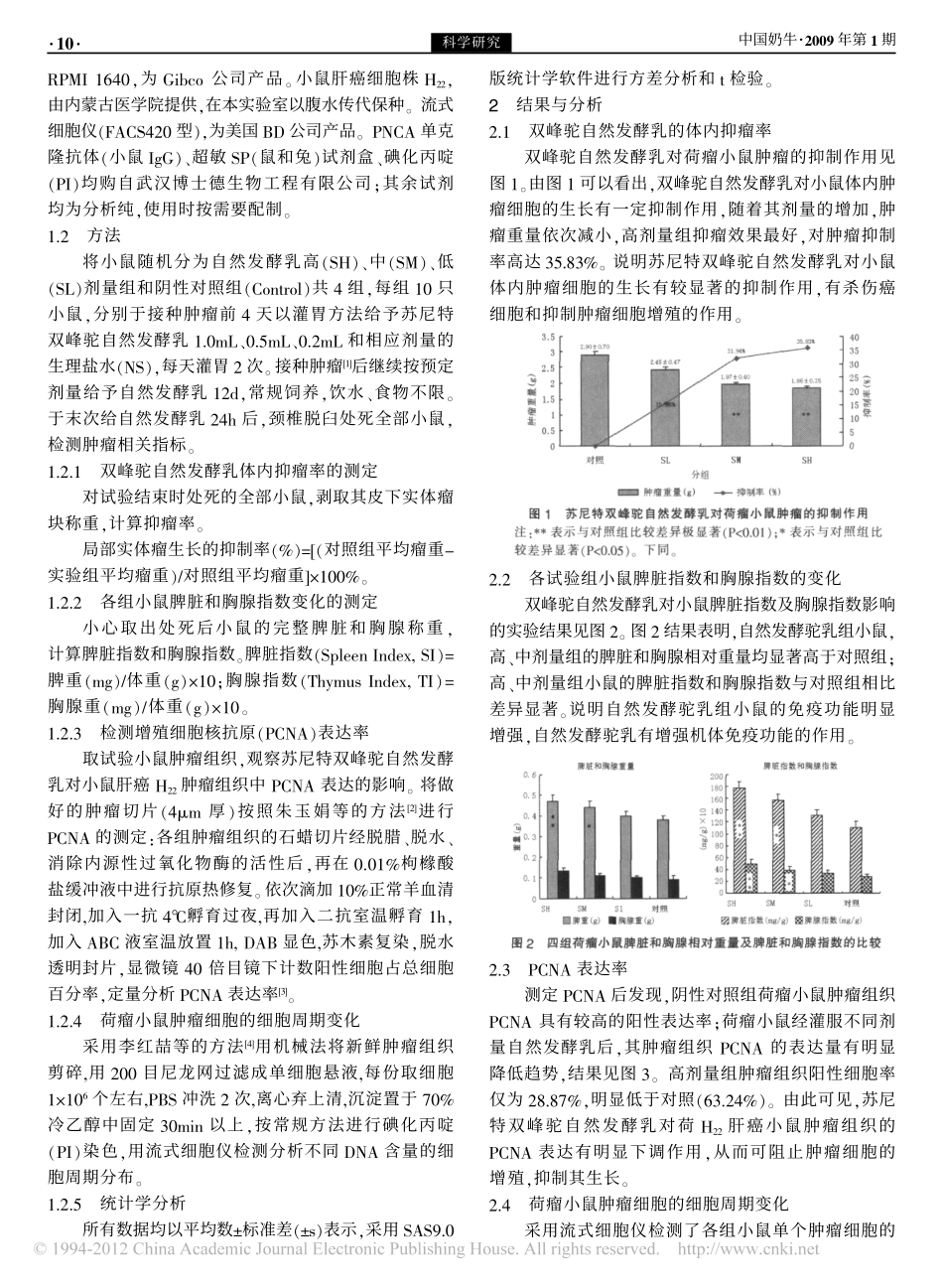 双峰驼自然发酵乳对小鼠腹水型肝癌细胞H_22_的影响_第2页