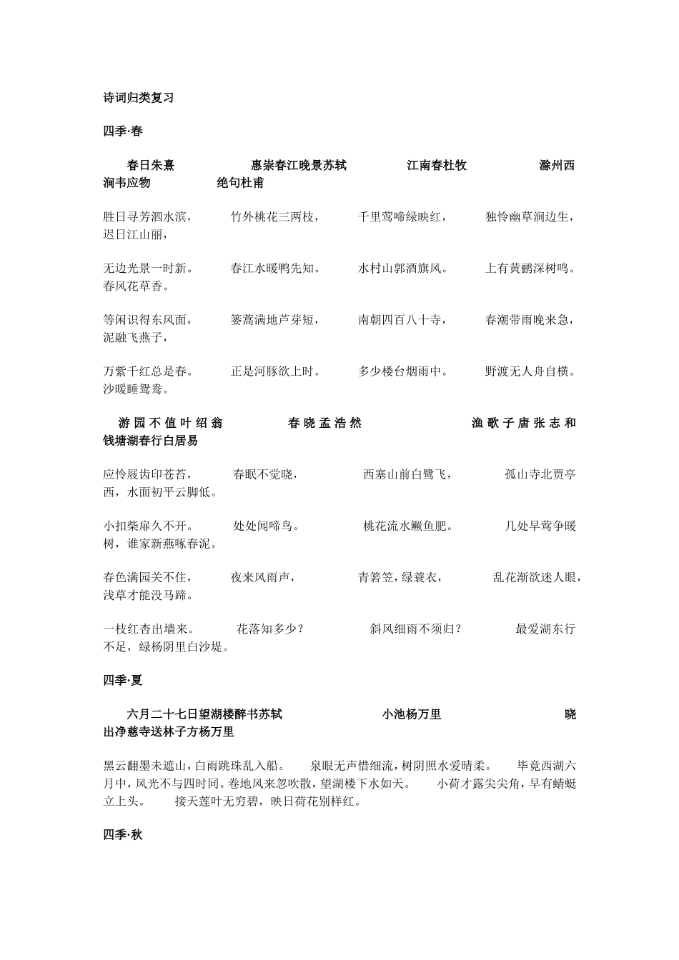 诗词归类复习_第1页