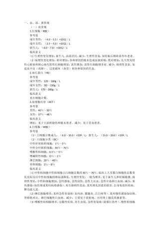 实验室检查 指标