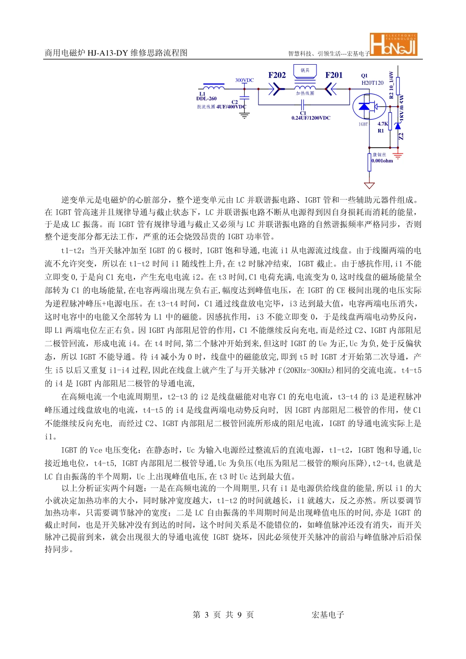商用电磁炉HJ-A13-DY维修思路流程图_第3页