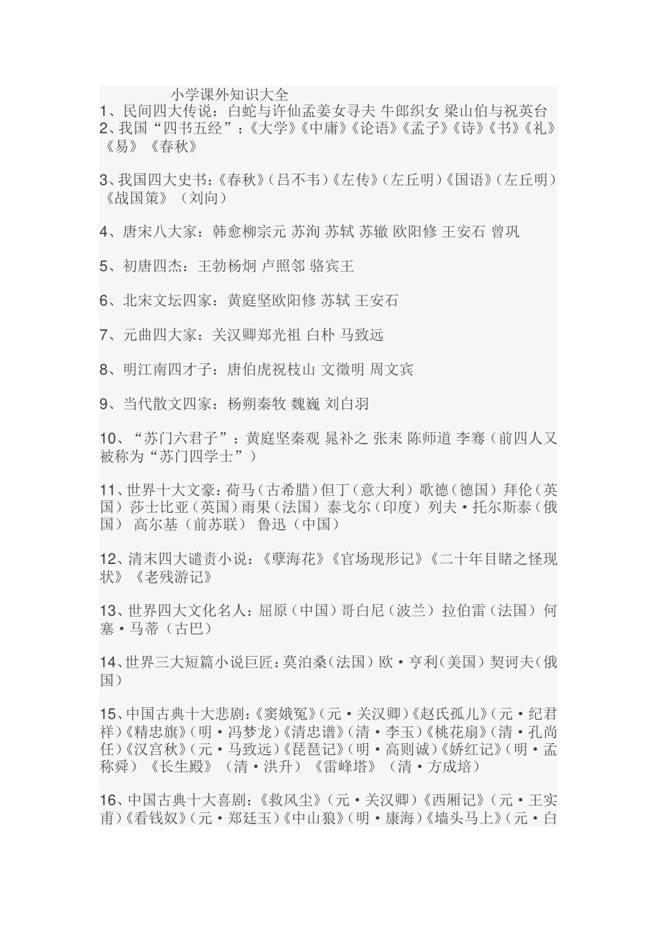 小学课外知识大全_第1页