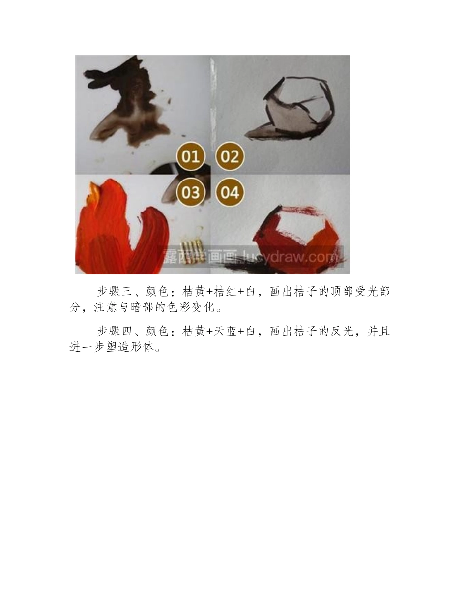 水粉画教程：如何画橘子水粉画教程_第2页