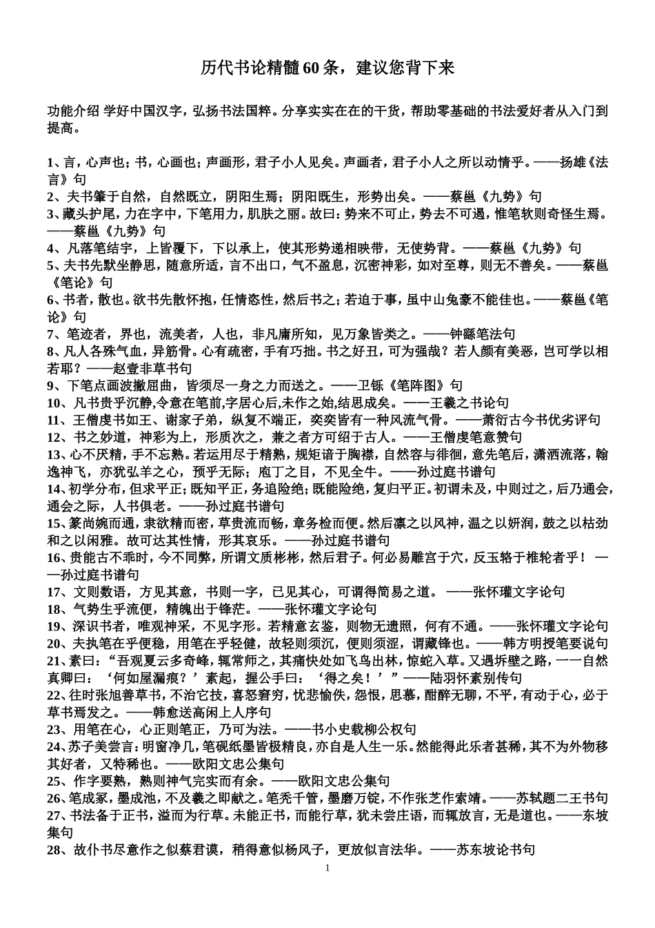 历代书论精髓60条_第1页