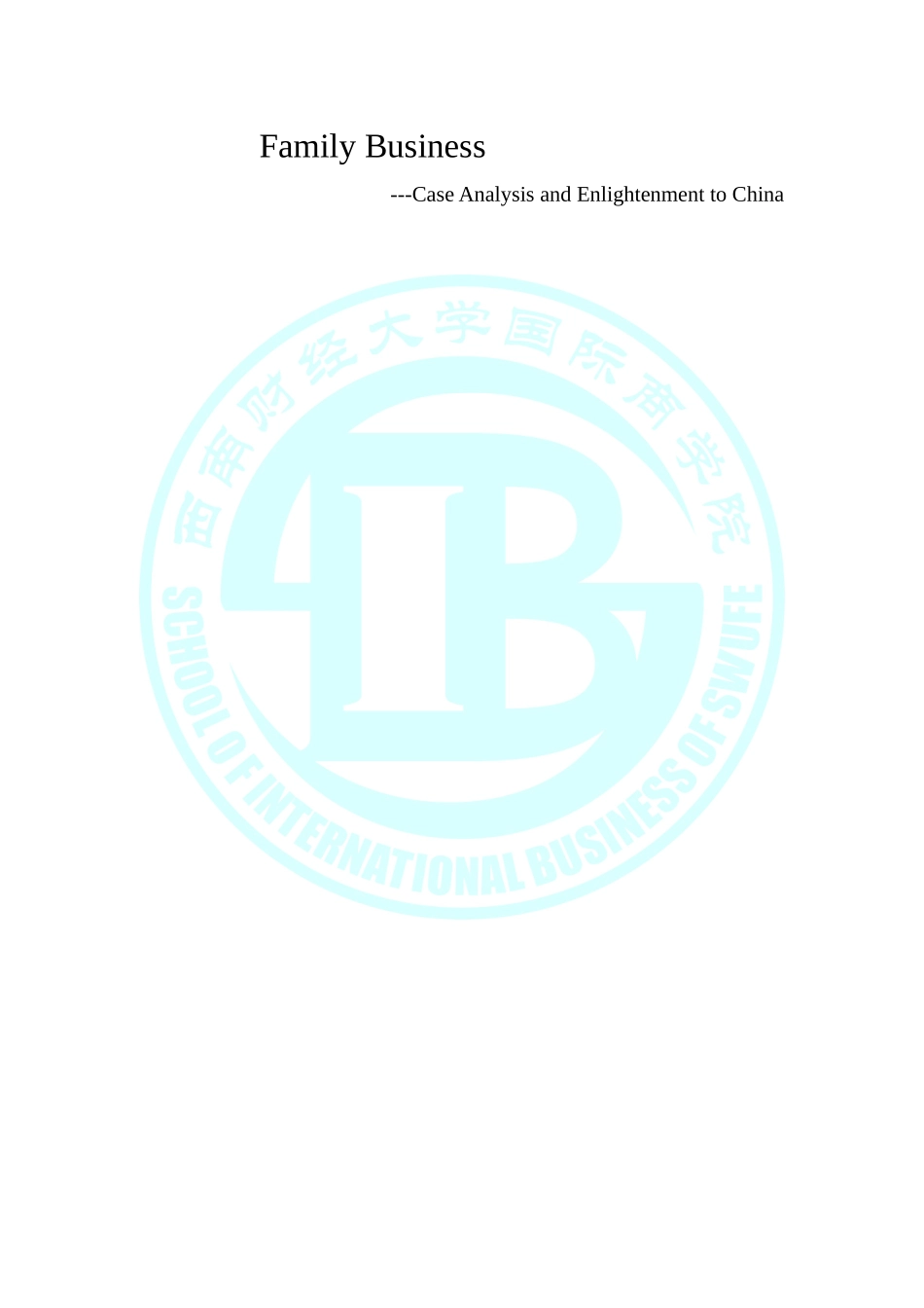 全英文 家族企业成功与失败案例(自己做的)_第1页