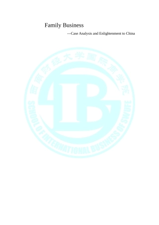 全英文 家族企业成功与失败案例(自己做的)