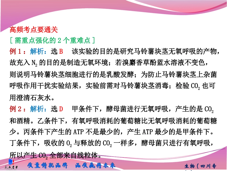 必修1第三单元第二讲　ATP的主要来源——细胞呼吸_第3页