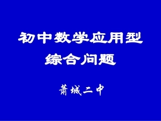 初中数学应用型综合问题(1)