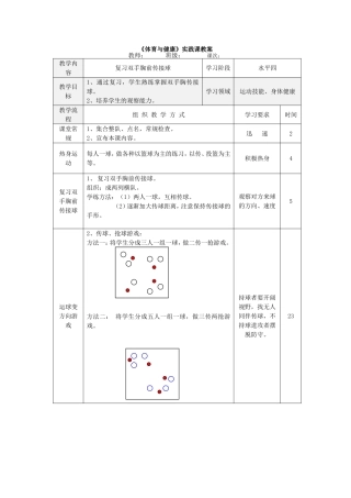 复习胸前传球