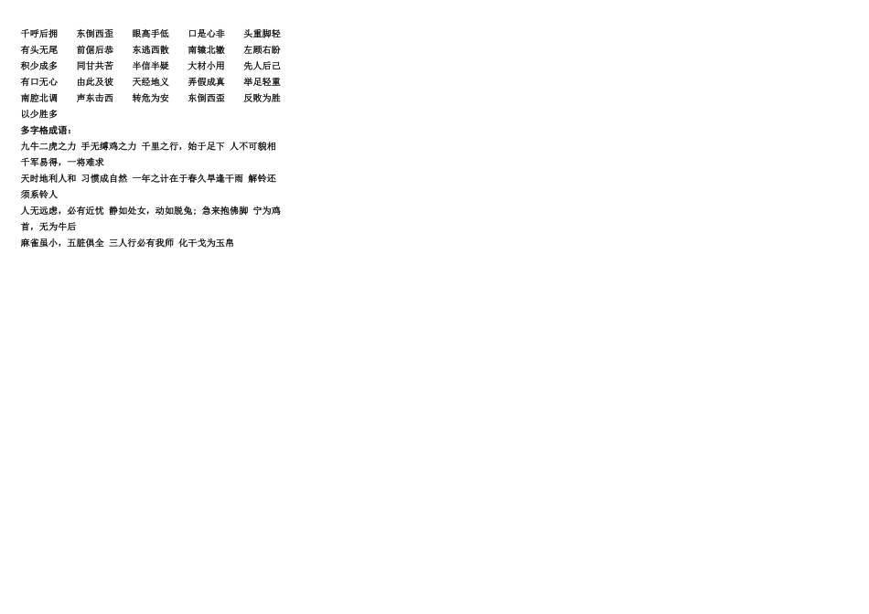 中小学生（描写）常用成语归类_第2页