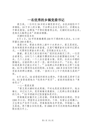 一名优秀的乡镇党委书记 (2)
