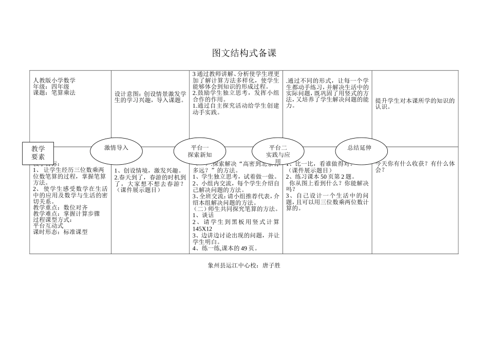《笔算乘法》图文结构式教案唐子胜_第1页
