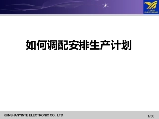 如何调配安排生产计划