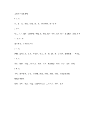 儿童成长的敏感期