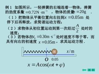 例1 如图所示,一轻弹簧的右端连着一物体,弹簧的劲度系