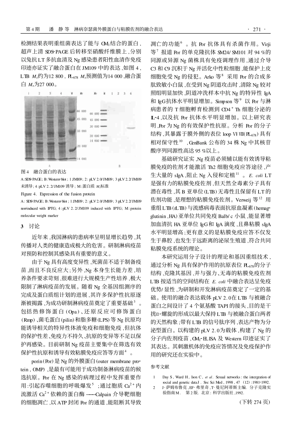 淋病奈瑟菌外膜蛋白与粘膜佐剂的融合表达_第3页