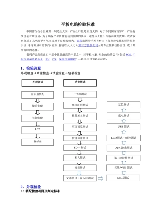 平板电脑检验标准