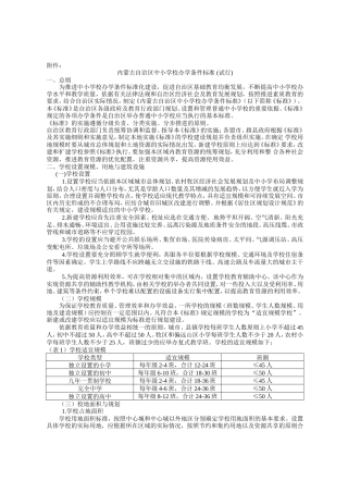 内蒙古自治区中小学校办学条件标准 (试行)