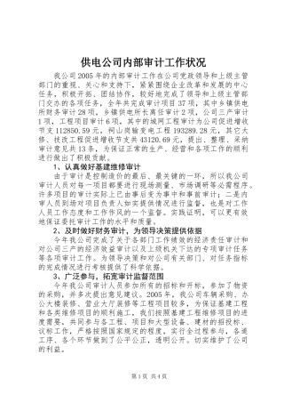 供电公司内部审计工作状况