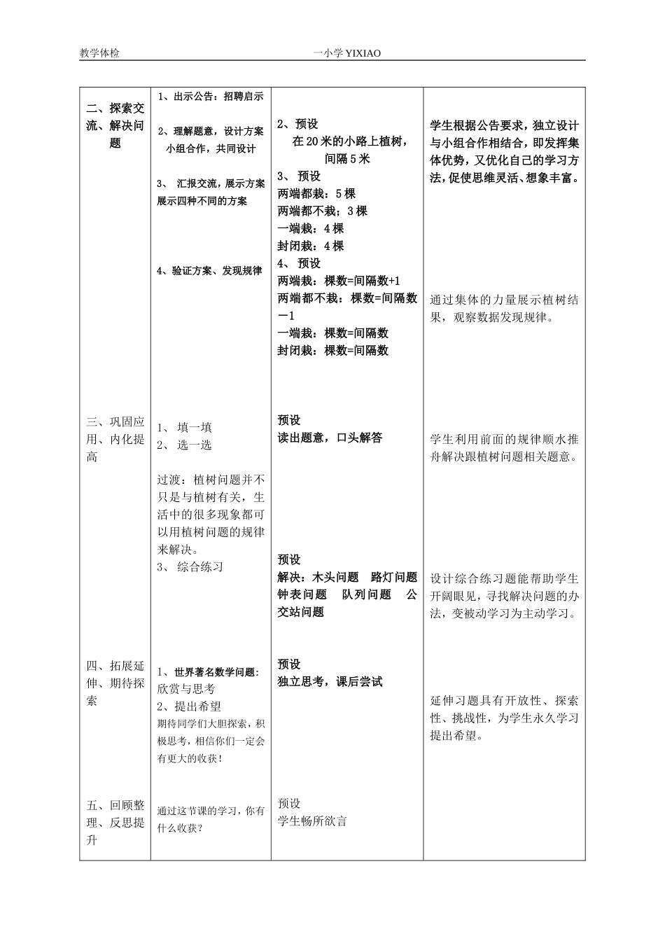 植树问题教学设计方案_第2页