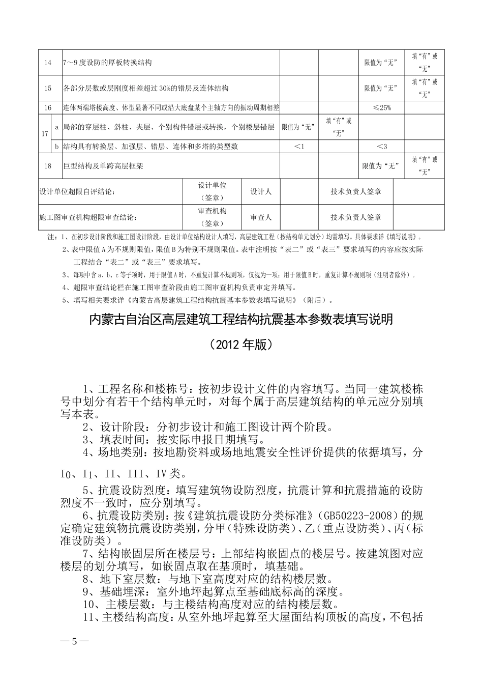 内蒙古自治区高层建筑工程结构抗震基本参数表(2012年版)_第2页