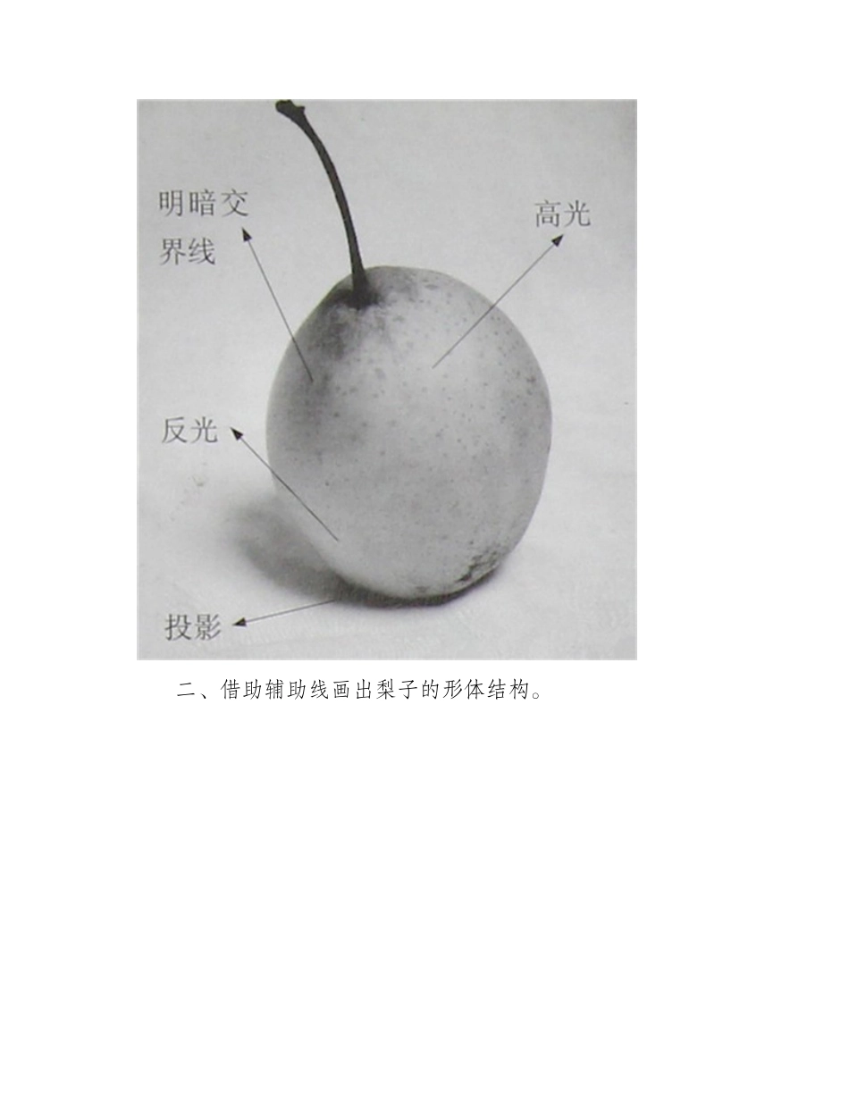 素描单体画法：梨子的具体画法步骤解析素描教程2_第2页