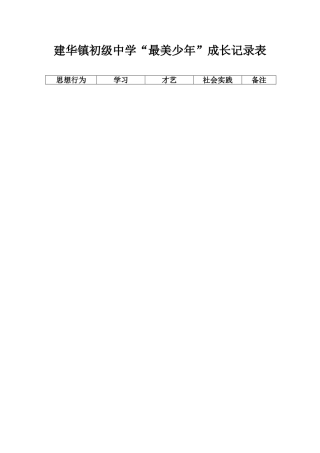 最美少年成长记录