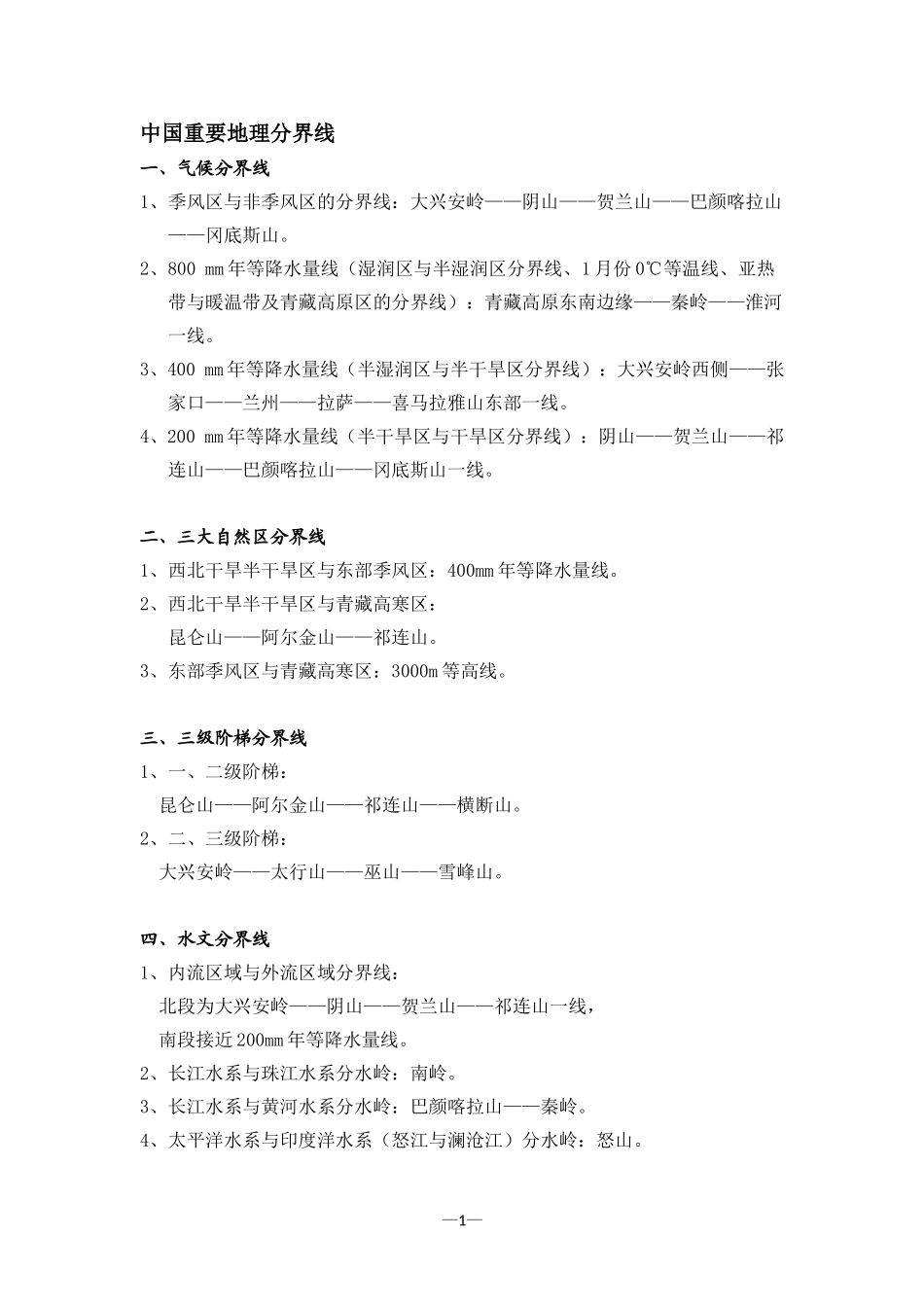 中国重要地理分界线_第1页